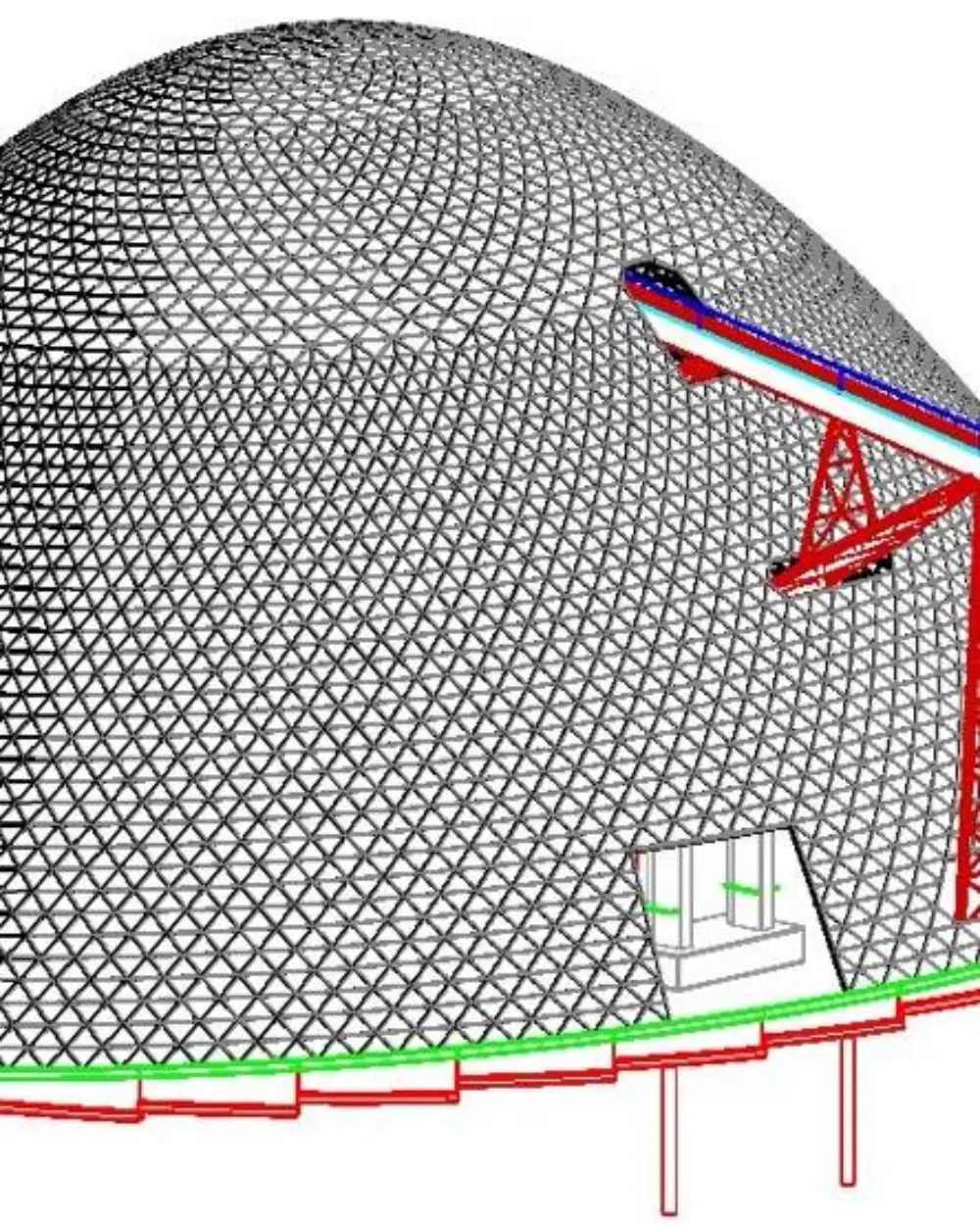Minera San Cristóbal Dome, a 140 m diameter metal dome, Potosí