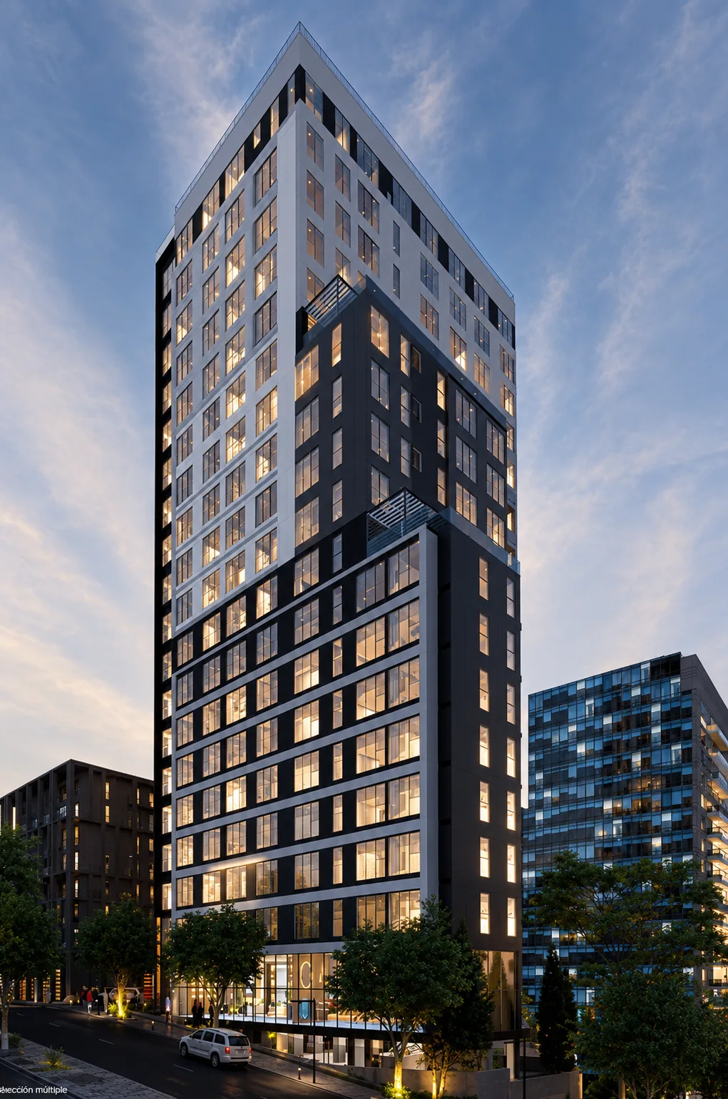 Night rendering of the Panoramic Building