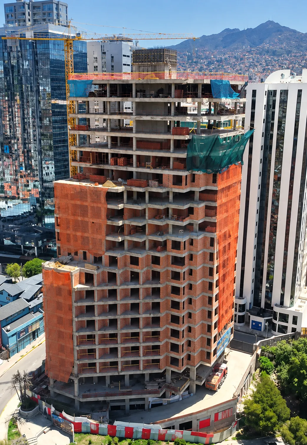 Panoramic Building under construction, superstructure view